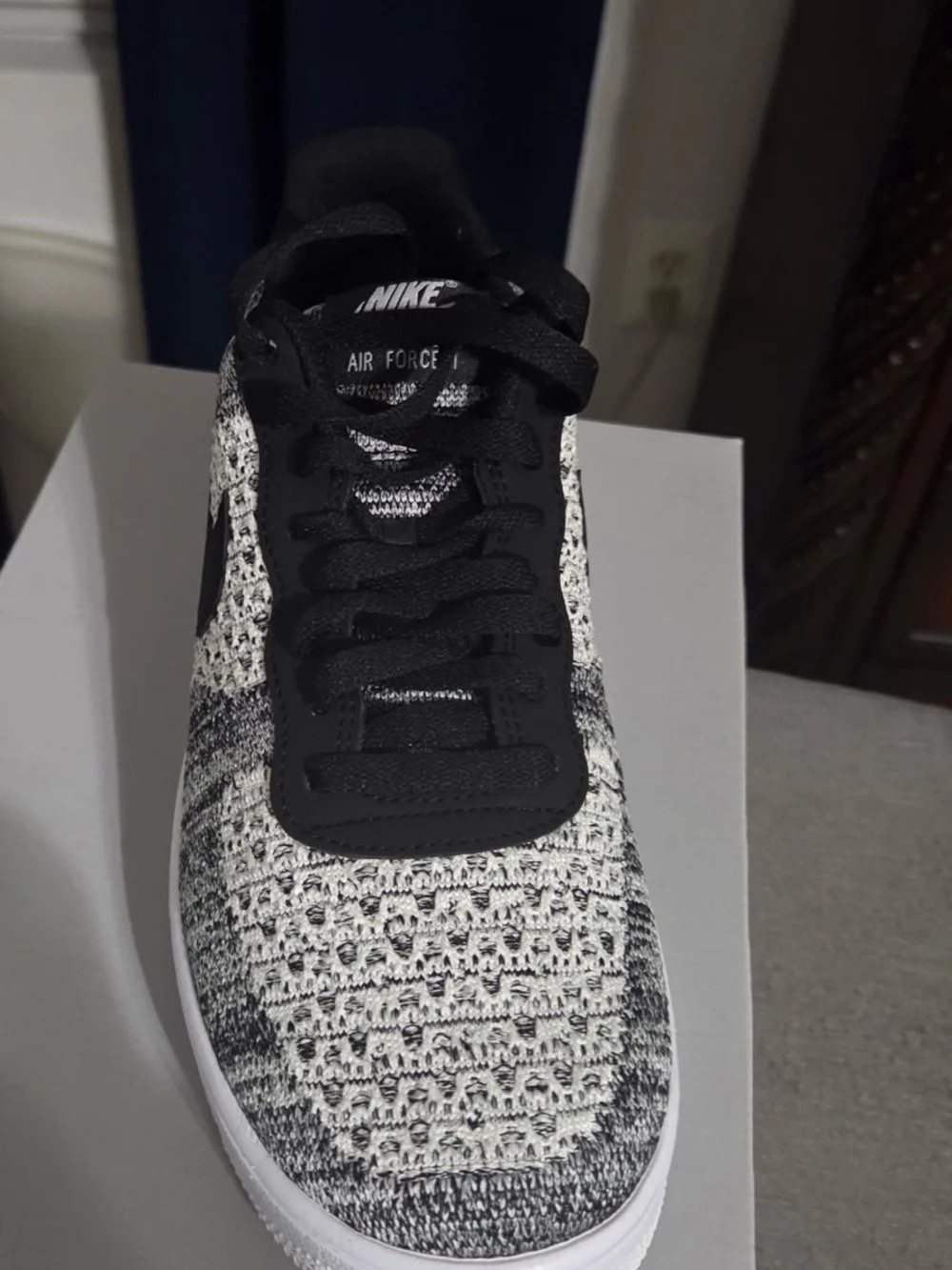 Nike Air Force 1 Flyknit Sneaker - Black and White